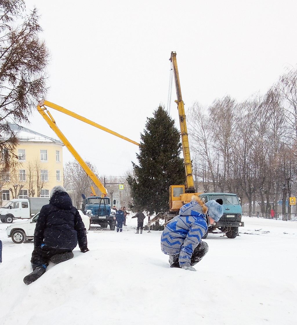 В Пучеже устанавливают елку | 13.12.2023 | Новости Пучежа - БезФормата